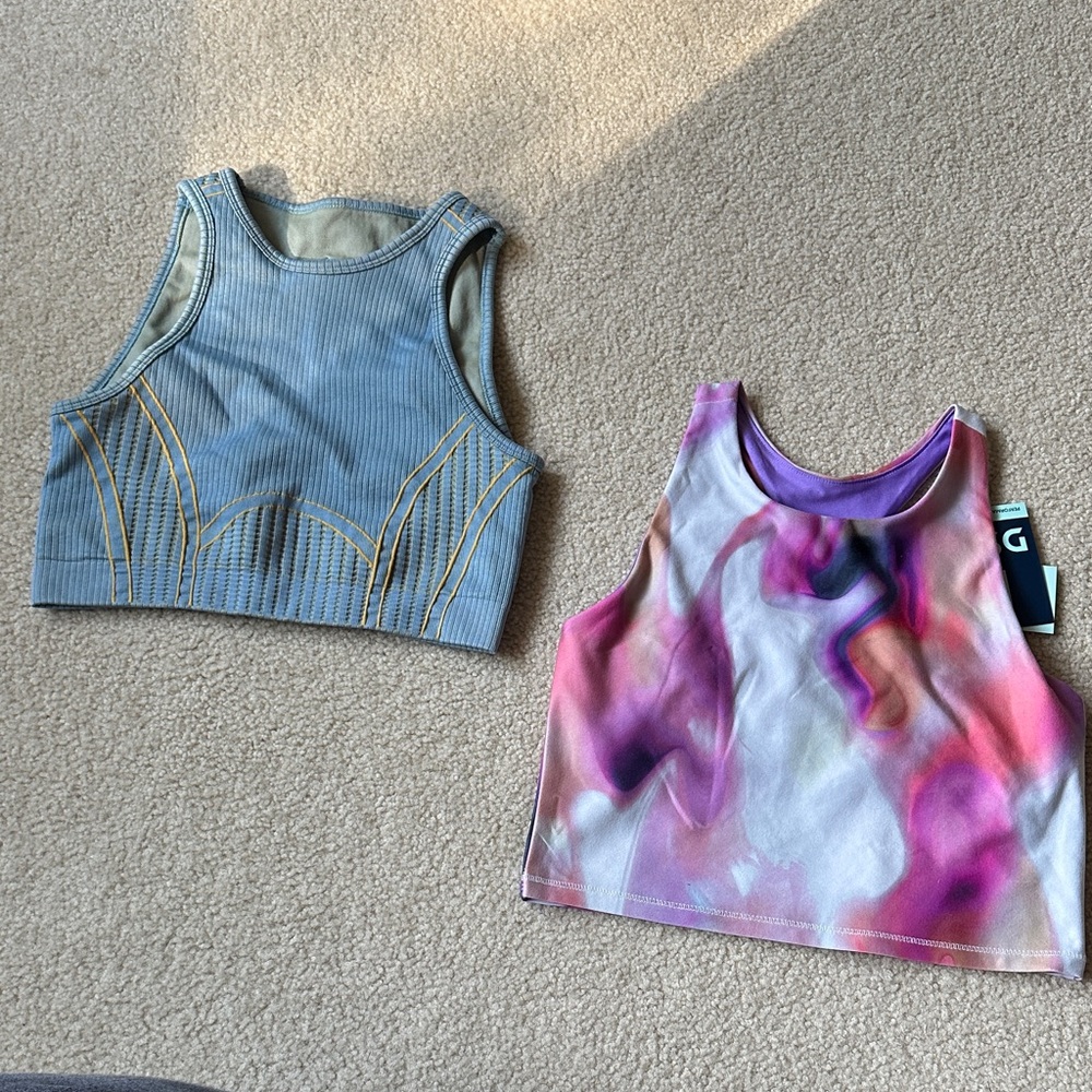 DSG Kids' Gray Ribbed and Multicolor Abstract Tank Tops